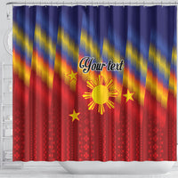 Personalized Philippines Eight Rays Sun Shower Curtain Traditional Filipino Igorot Pattern Motif