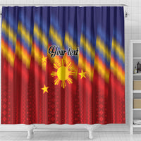 Personalized Philippines Eight Rays Sun Shower Curtain Traditional Filipino Igorot Pattern Motif