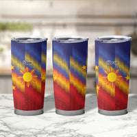 Personalized Philippines Eight Rays Sun Tumbler Cup Traditional Filipino Igorot Pattern Motif