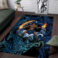 Samoa Siva Afi Area Rug Fireknife Fire Dance Pacific Tribal Motif