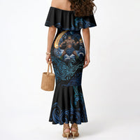 Samoa Siva Afi Mermaid Dress Fireknife Fire Dance Pacific Tribal Motif