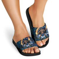 Samoa Siva Afi Slide Sandals Fireknife Fire Dance Pacific Tribal Motif