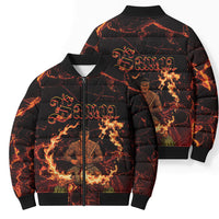 Samoa Siva Afi Dance Fireknife Bomber Puffer Jacket Polynesian Heritage Fire Dance