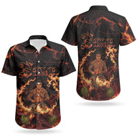 Samoa Siva Afi Dance Fireknife Couples Matching Tank Maxi Dress and Hawaiian Shirt Polynesian Heritage Fire Dance