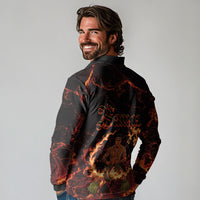 Samoa Siva Afi Dance Fireknife Long Sleeve Polo Shirt Polynesian Heritage Fire Dance