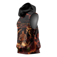 Samoa Siva Afi Dance Fireknife Sleeveless Hoodie Polynesian Heritage Fire Dance