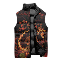 Samoa Siva Afi Dance Fireknife Sleeveless Puffer Jacket Polynesian Heritage Fire Dance