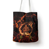 Samoa Siva Afi Dance Fireknife Tote Bag Polynesian Heritage Fire Dance