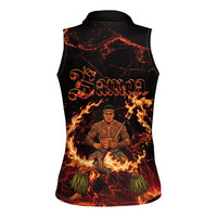 Samoa Siva Afi Dance Fireknife Women Sleeveless Polo Shirt Polynesian Heritage Fire Dance