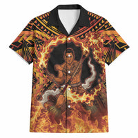 Samoa Siva Afi Dance Fireknife Hawaiian Shirt Samoan Tribal Motif Dancing in the Fire