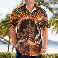Samoa Siva Afi Dance Fireknife Hawaiian Shirt Samoan Tribal Motif Dancing in the Fire