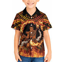 Samoa Siva Afi Dance Fireknife Hawaiian Shirt Samoan Tribal Motif Dancing in the Fire