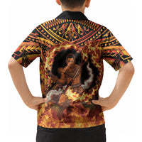 Samoa Siva Afi Dance Fireknife Hawaiian Shirt Samoan Tribal Motif Dancing in the Fire