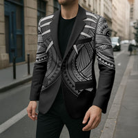 Samoan Ula Nifo Afi Tribal Blazer Polynesian Pattern