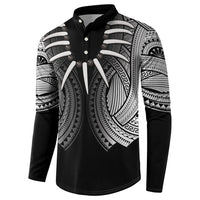 Samoan Ula Nifo Afi Tribal Button Sweatshirt Polynesian Pattern