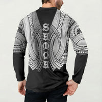 Samoan Ula Nifo Afi Tribal Button Sweatshirt Polynesian Pattern