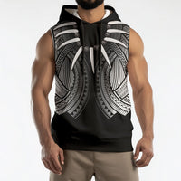 Samoan Ula Nifo Afi Tribal Sleeveless Hoodie Polynesian Pattern