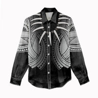 Samoan Ula Nifo Afi Tribal Women Casual Shirt Polynesian Pattern