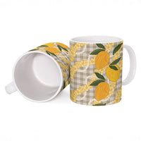 Maku'e Hawaiian Mango Palaka Ceramic Mug Aloha Hibiscus Pikake Lei