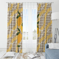 Maku'e Hawaiian Mango Palaka Window Curtain Aloha Hibiscus Pikake Lei