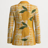 Alani Hawaiian Mango Palaka Blazer Aloha Hibiscus Pikake Lei