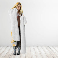 Alani Hawaiian Mango Palaka Hooded Blanket Aloha Hibiscus Pikake Lei