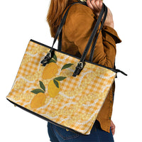Alani Hawaiian Mango Palaka Leather Tote Bag Aloha Hibiscus Pikake Lei