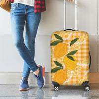 Alani Hawaiian Mango Palaka Luggage Cover Aloha Hibiscus Pikake Lei