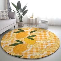 Alani Hawaiian Mango Palaka Round Carpet Aloha Hibiscus Pikake Lei