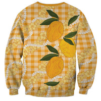 Alani Hawaiian Mango Palaka Sweatshirt Aloha Hibiscus Pikake Lei