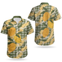 Uliuli Ahiahia Hawaiian Mango Palaka Couples Matching Mermaid Dress and Hawaiian Shirt Aloha Hibiscus Pikake Lei