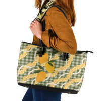 Uliuli Ahiahia Hawaiian Mango Palaka Leather Tote Bag Aloha Hibiscus Pikake Lei