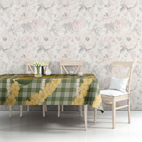 Uliuli Ahiahia Hawaiian Mango Palaka Tablecloth Aloha Hibiscus Pikake Lei