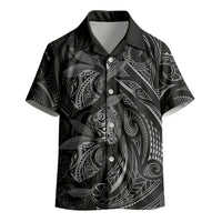 Hawaiian Mango Tribal Tattoo Kid Hawaiian Shirt Black White Pacific Traditional Pattern