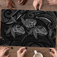 Hawaiian Mango Tribal Tattoo Puzzle Black White Pacific Traditional Pattern