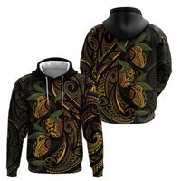 Hawaiian Mango Tribal Tattoo Hoodie Gold Pacific Traditional Pattern