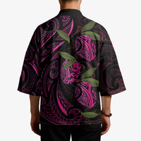 Hawaiian Mango Tribal Tattoo Kimono Pink Pacific Traditional Pattern
