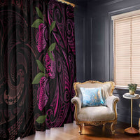 Hawaiian Mango Tribal Tattoo Window Curtain Pink Pacific Traditional Pattern
