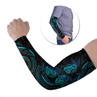 Hawaiian Mango Tribal Tattoo Arm Sleeves Teal Pacific Traditional Pattern