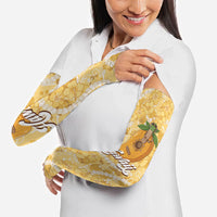 Hawaiian Mango Ukulele Arm Sleeves Retro Yellow Hibiscus Pikake Lei