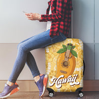 Hawaiian Mango Ukulele Luggage Cover Retro Yellow Hibiscus Pikake Lei