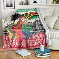 Personalised Vanuatu Joyeux Noel Blanket Proud To Be a Ni-Van Sand Drawing Art - Polynesian Pride