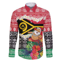 Personalised Vanuatu Joyeux Noel Family Matching Off The Shoulder Long Sleeve Dress and Hawaiian Shirt Proud To Be a Ni-Van Sand Drawing Art - Polynesian Pride