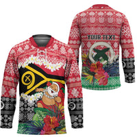 Personalised Vanuatu Joyeux Noel Hockey Jersey Proud To Be a Ni-Van Sand Drawing Art - Polynesian Pride