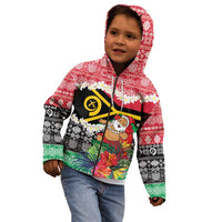 Personalised Vanuatu Joyeux Noel Kid Hoodie Proud To Be a Ni-Van Sand Drawing Art - Polynesian Pride