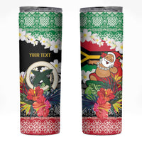 Personalised Vanuatu Joyeux Noel Skinny Tumbler Proud To Be a Ni-Van Sand Drawing Art - Polynesian Pride