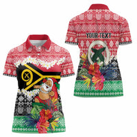 Personalised Vanuatu Joyeux Noel Women Polo Shirt Proud To Be a Ni-Van Sand Drawing Art - Polynesian Pride