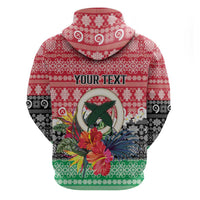 Personalised Vanuatu Joyeux Noel Zip Hoodie Proud To Be a Ni-Van Sand Drawing Art - Polynesian Pride