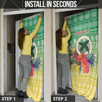 Personalised Malampa Joyeux Noel Door Cover Proud To Be a Ni-Van Sand Drawing Art - Polynesian Pride