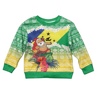 Personalised Malampa Joyeux Noel Kid Ugly Christmas Sweater Proud To Be a Ni-Van Sand Drawing Art - Polynesian Pride